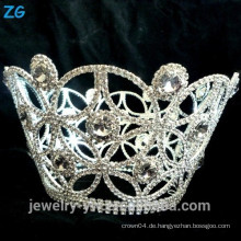 Full Round Diamond Prinzessin Krone für Mädchen, Schmuck Braut Krone, Runde Festzug Tiara